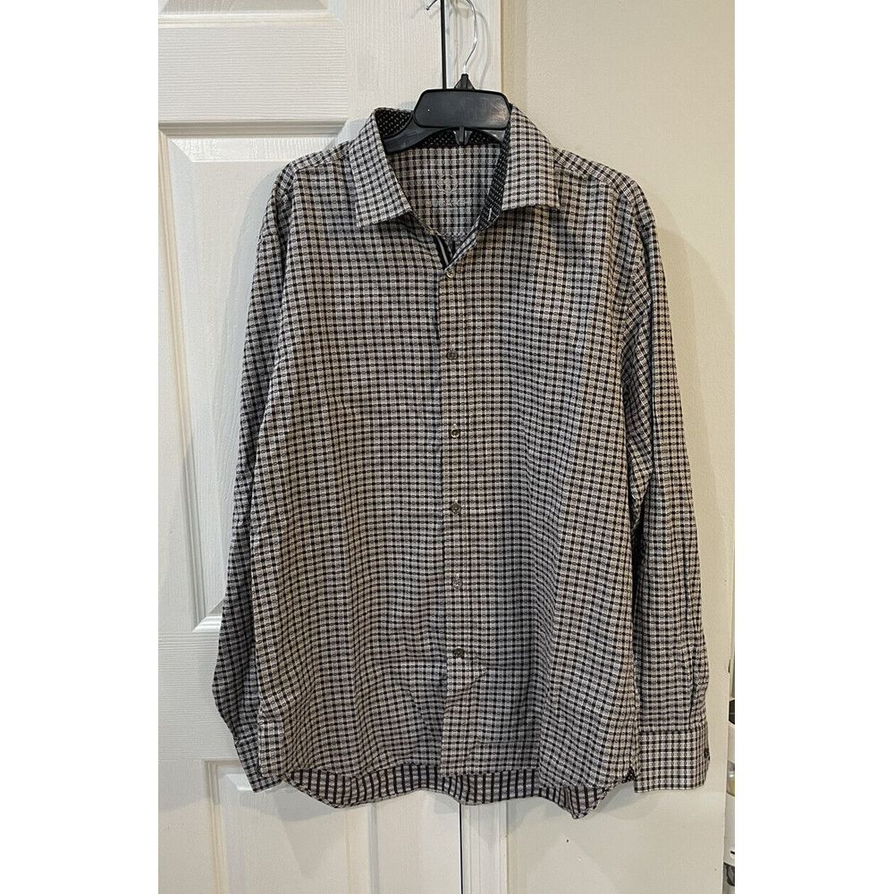 Bugatchi Uomo Men's Long Sleeve Shaped Fit Shirt Size Tag Removed Measures Sz L‎